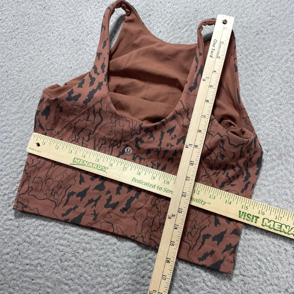 Lululemon Bra Womens 10 Brown Animal Print Racerback Sports Bra Yoga Gym
